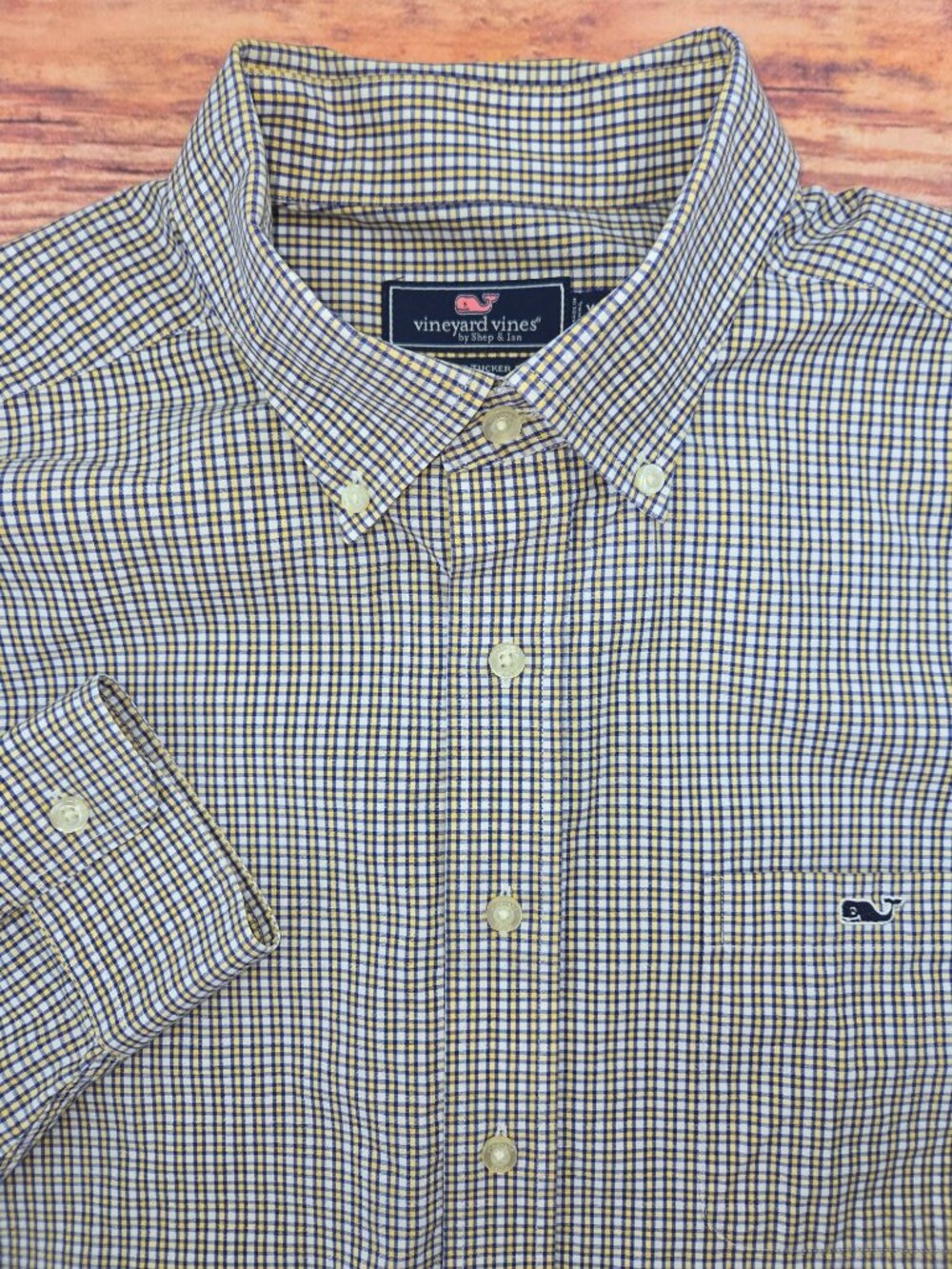 Vineyard Vines Classic Fit Yellow Plaid Tucker Shirt XL